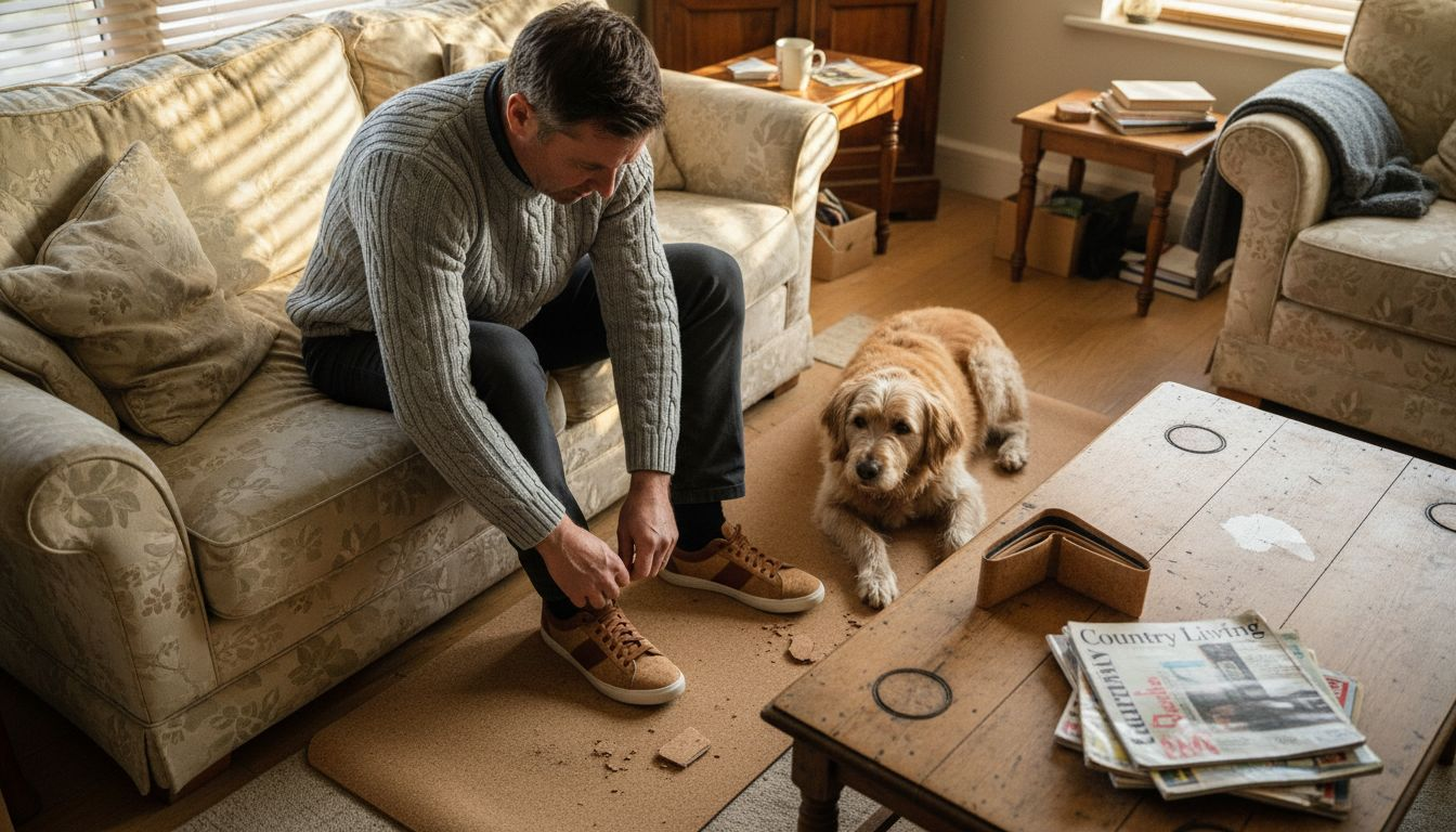 Man using durable cork products daily