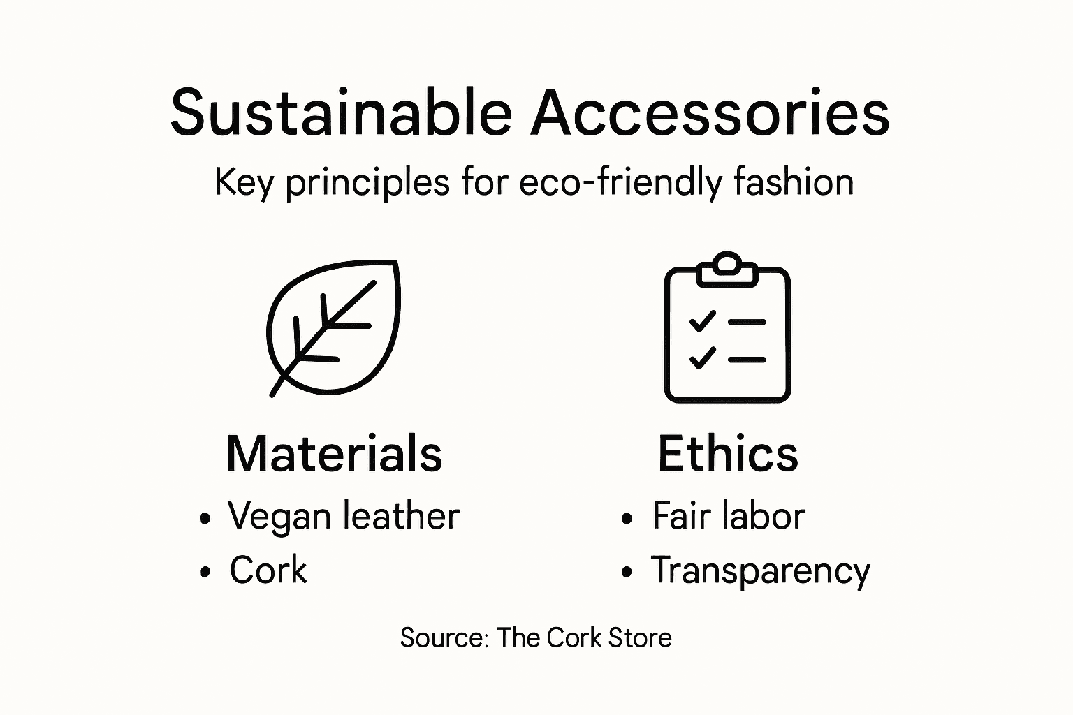 Infographic summarizing accessory sustainability keys