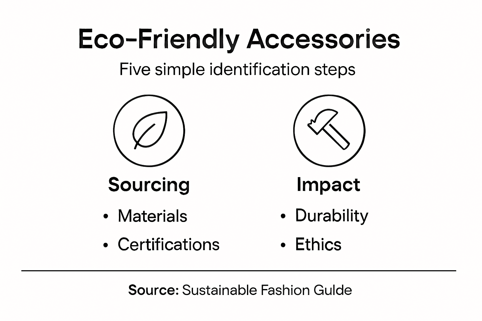 Infographic of eco-friendly accessory identification steps