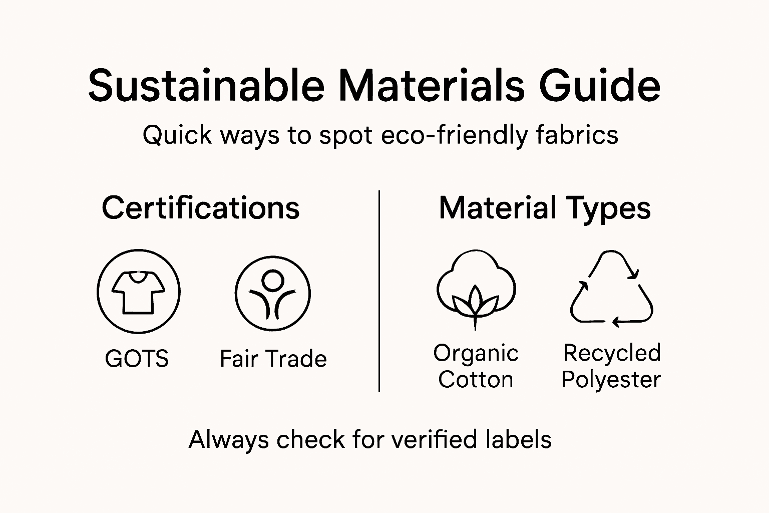 Infographic showing sustainable fashion material tips