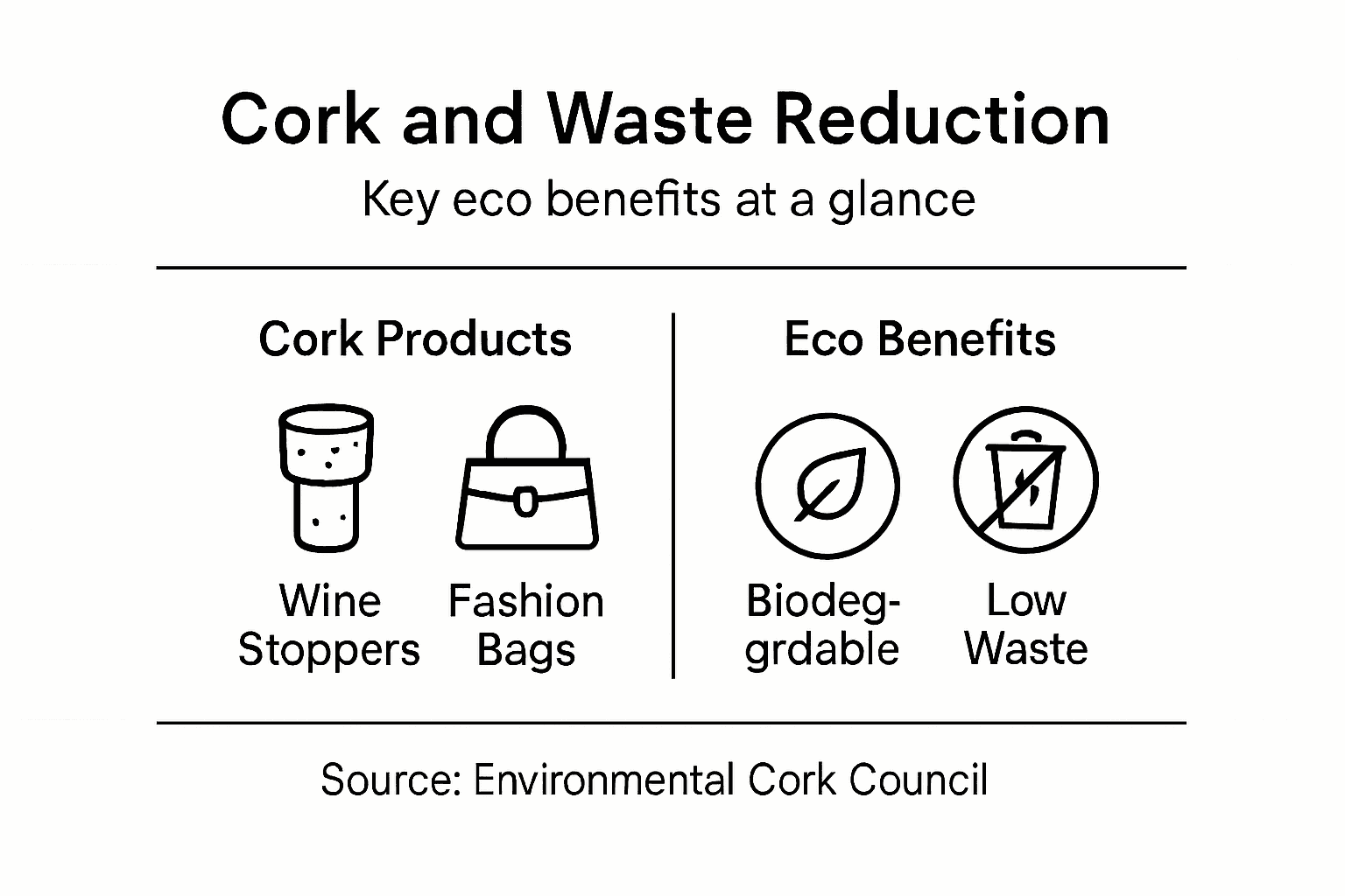 Infographic shows cork products and eco benefits