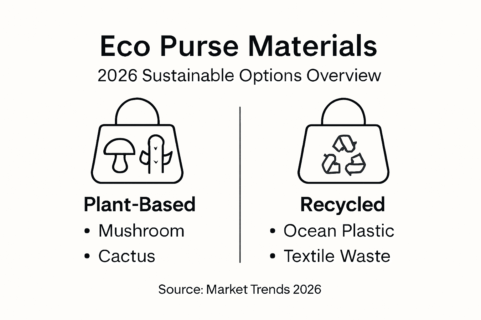 Infographic of eco purse material types