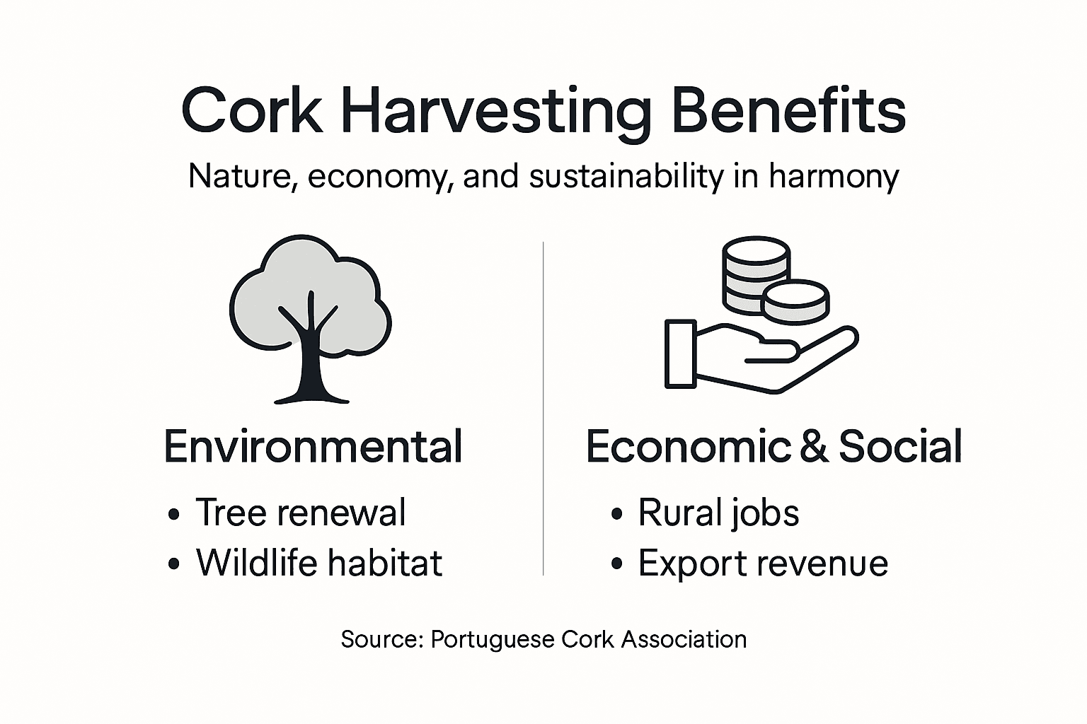 Infographic of cork harvesting benefits and impact