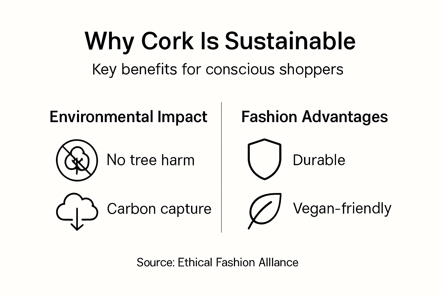 Infographic showing cork’s sustainability advantages