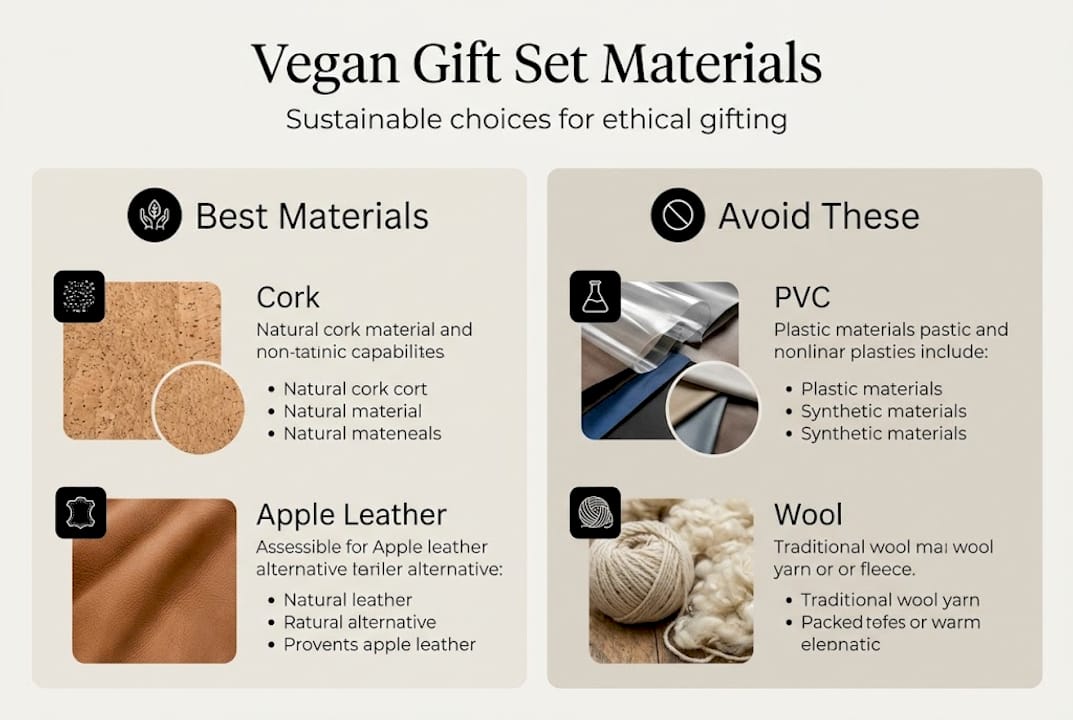 Infographic on top vegan gift set materials