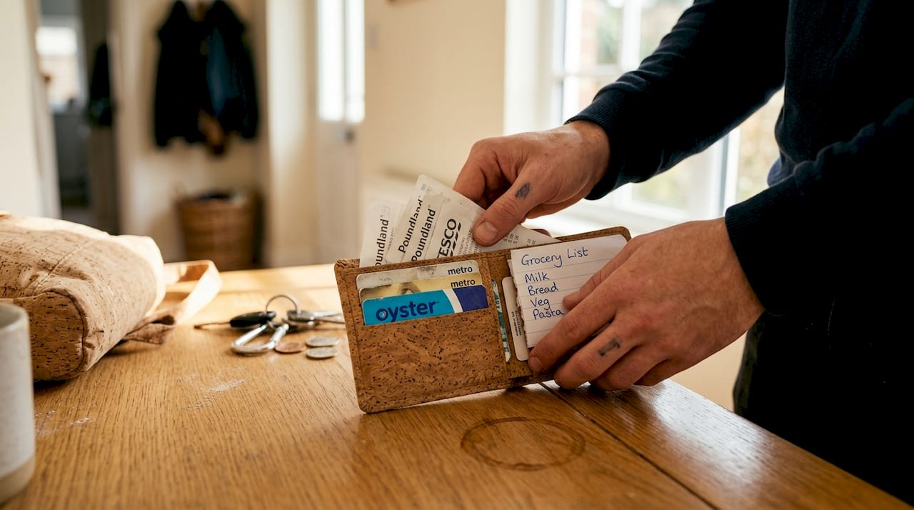 Cork wallet in everyday practical use