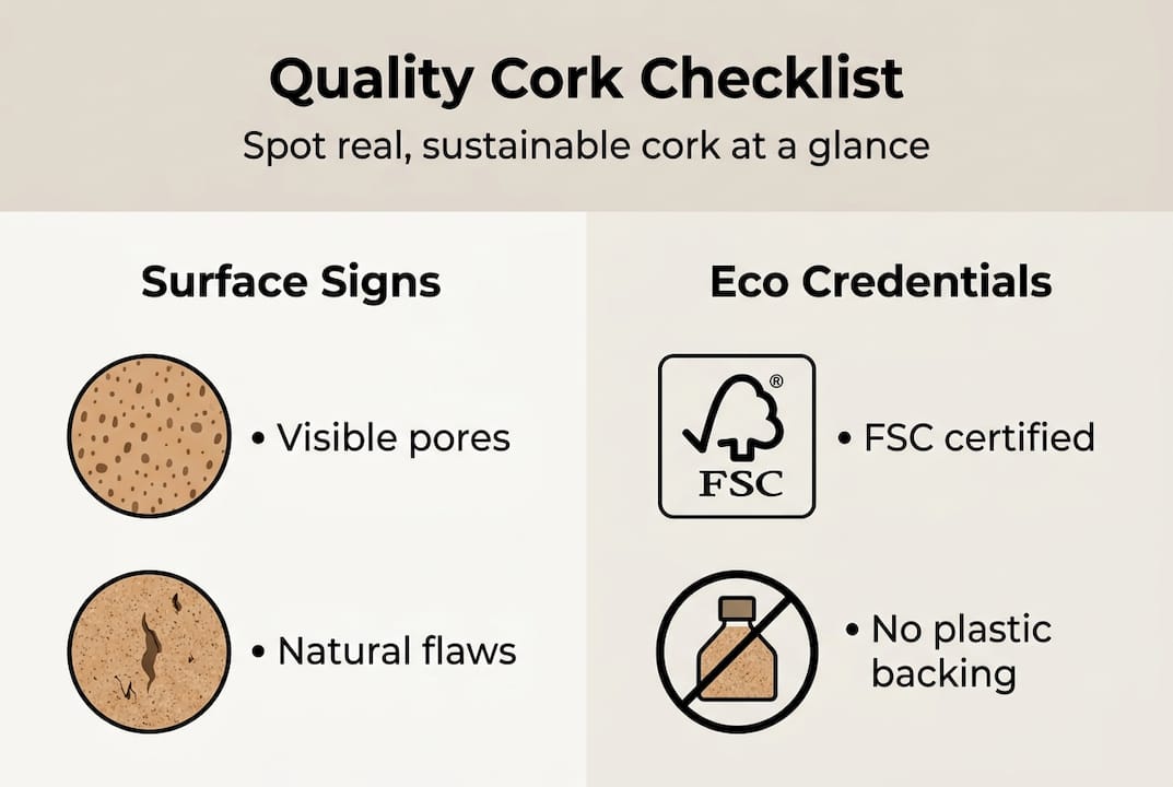 Infographic on how to spot quality cork