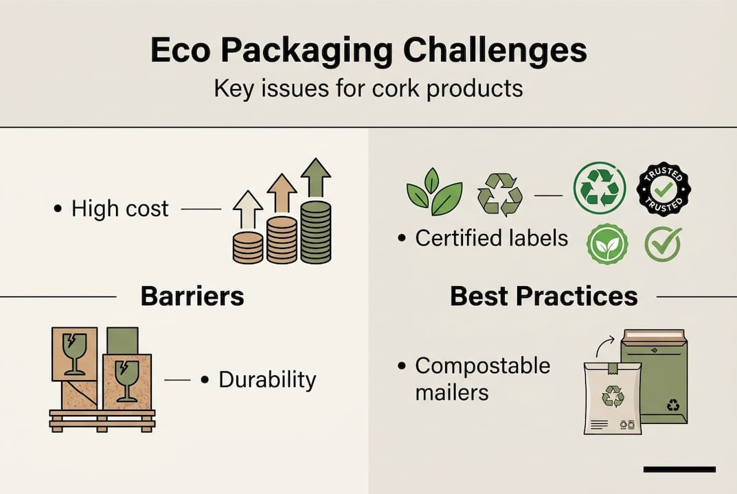 Infographic on challenges and solutions for eco packaging