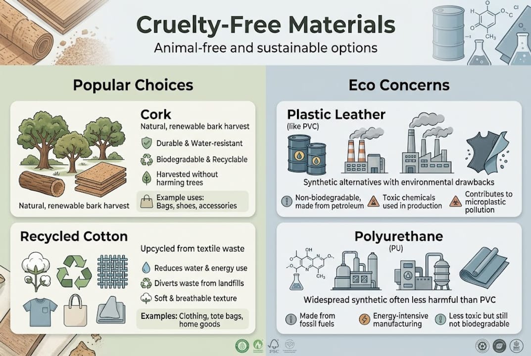 Infographic summarizing cruelty-free materials