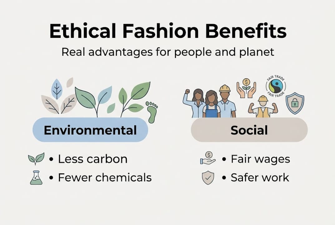 Infographic shows key ethical fashion benefits