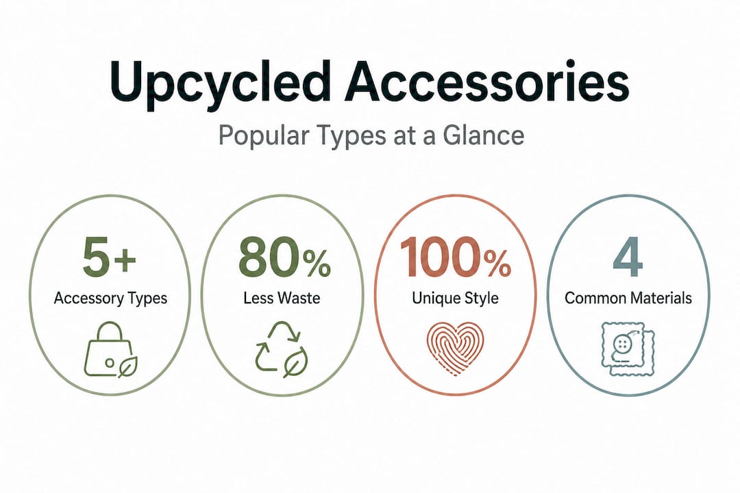 Infographic showing types of upcycled accessories