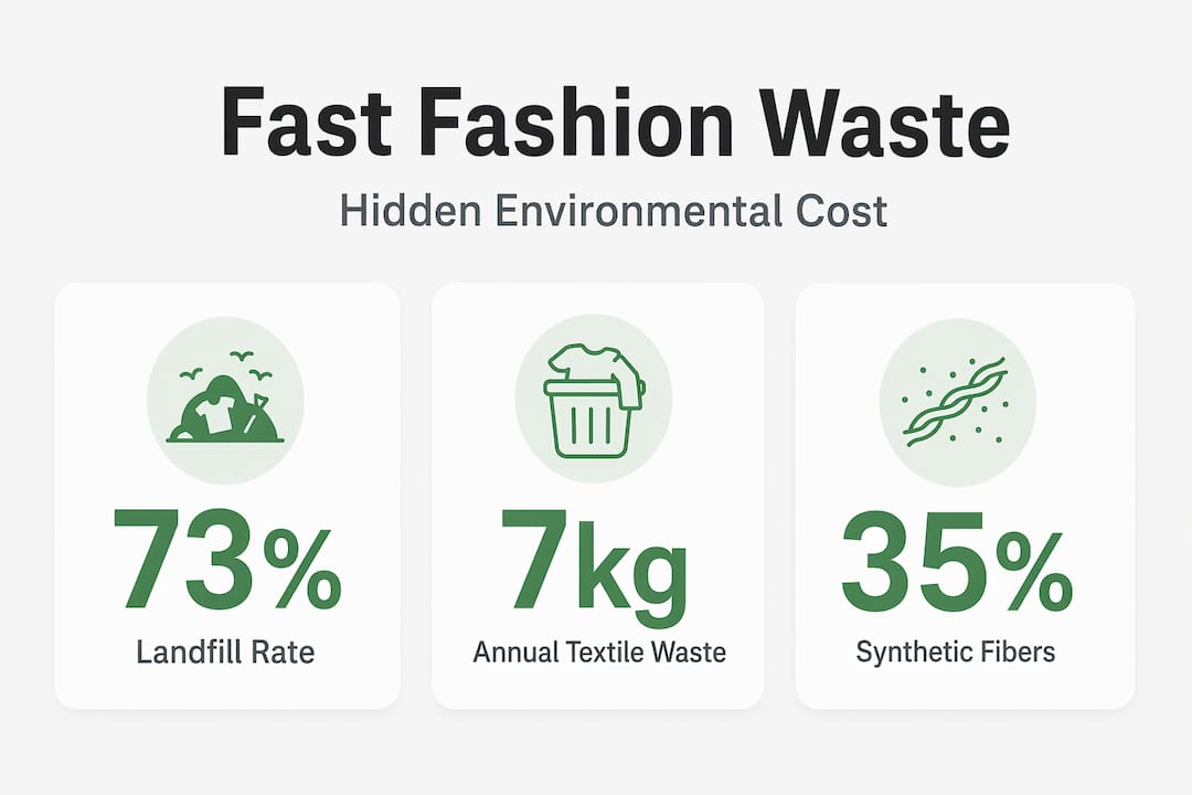 Infographic showing waste statistics for fast fashion