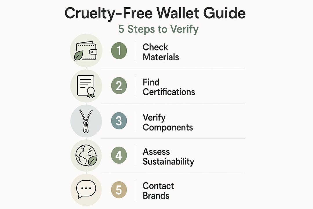 Infographic showing steps to pick cruelty-free wallet