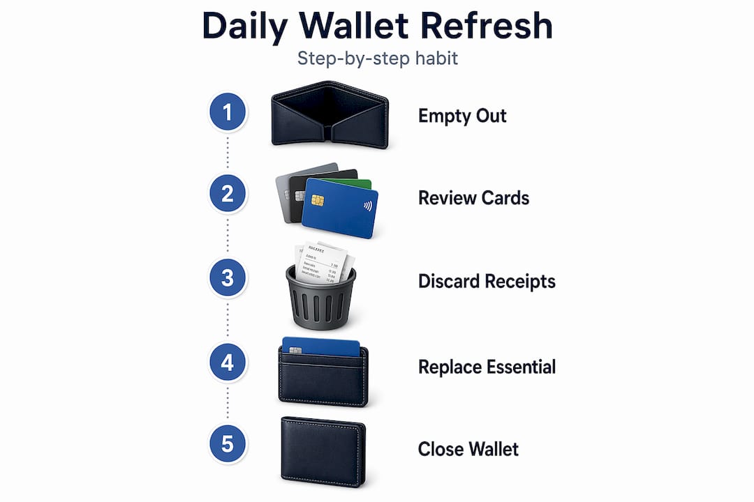 Infographic showing wallet refresh workflow steps