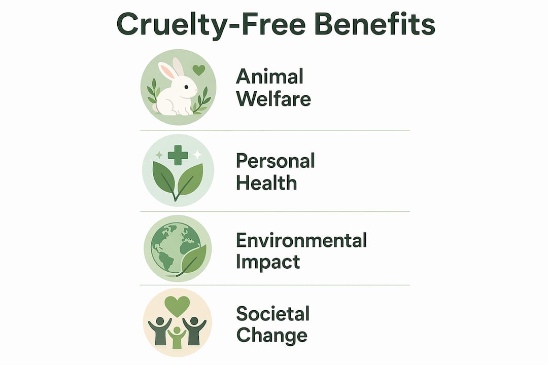Infographic showing four main benefits of cruelty-free products