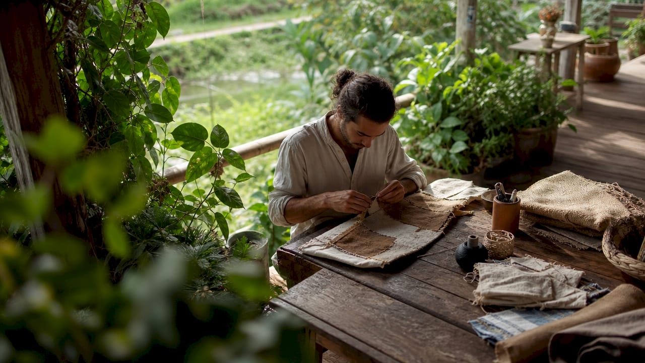 Hands assembling sustainable product prototype