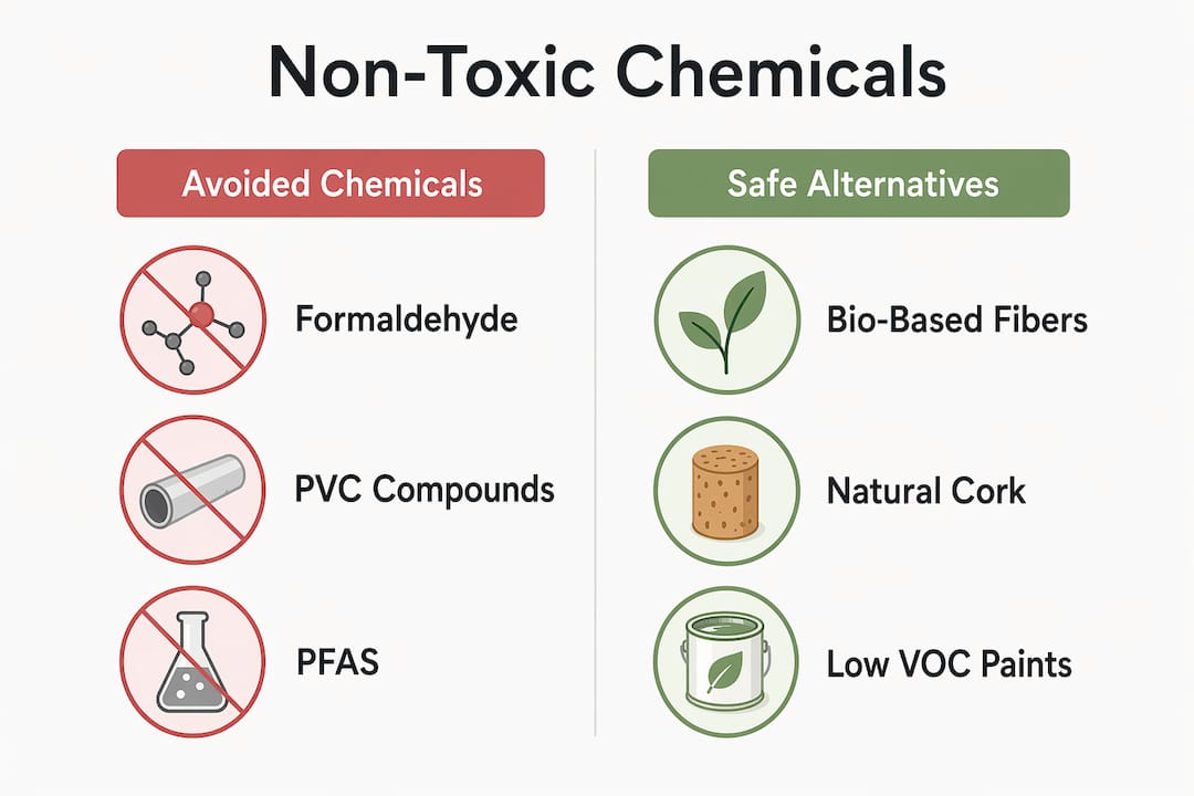 Infographic comparing harmful chemicals and safe alternatives