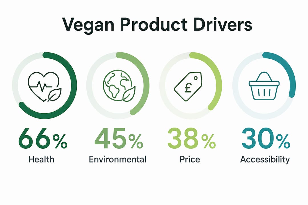 Infographic highlighting main reasons for vegan product popularity
