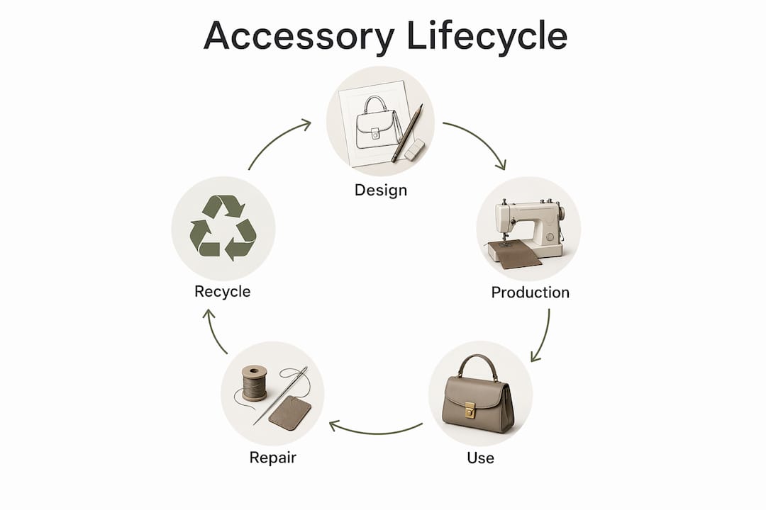 Infographic showing circular accessory lifecycle stages