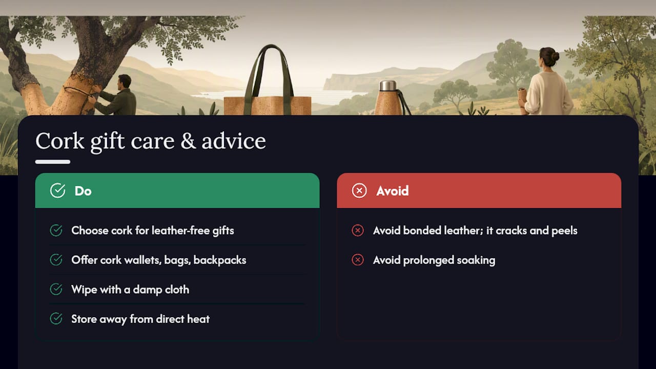 Why cork makes a great sustainable gift — overview diagram