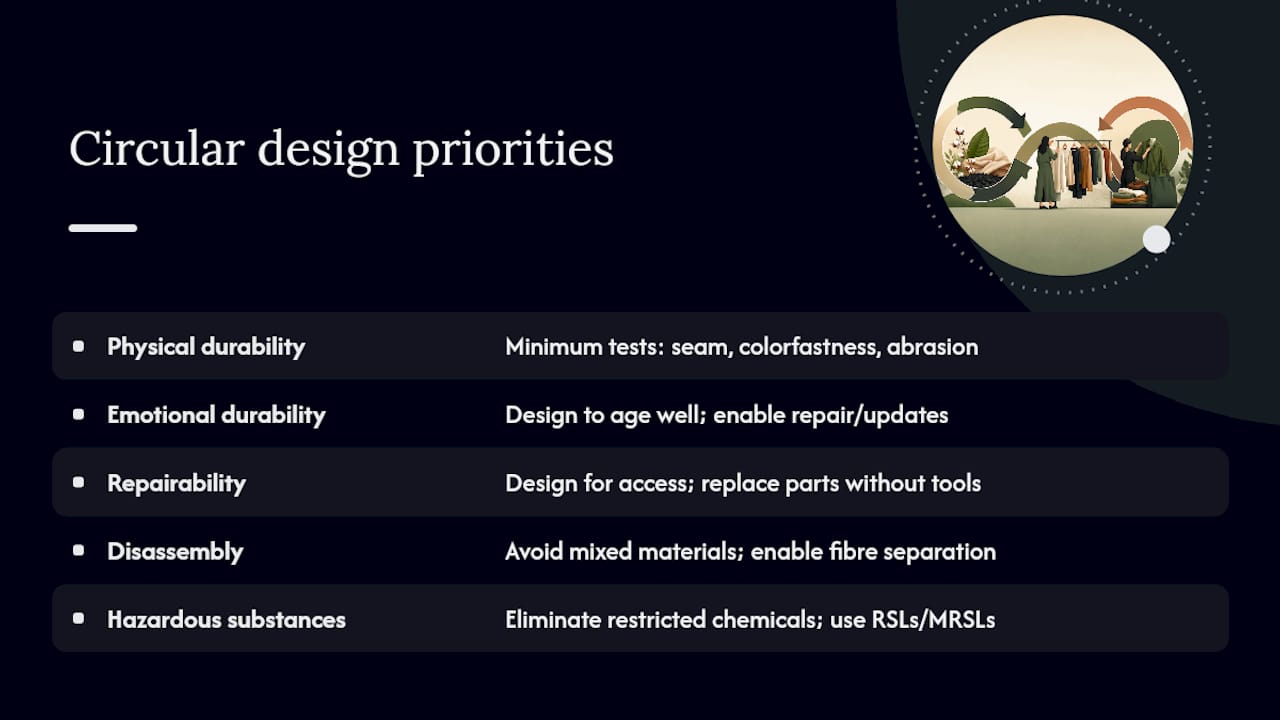 What circular design principles and material choices actually look like — overview diagram
