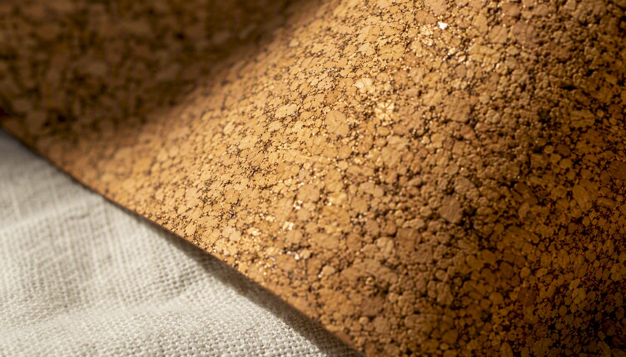 Macro detail of cork fabric cellular structure