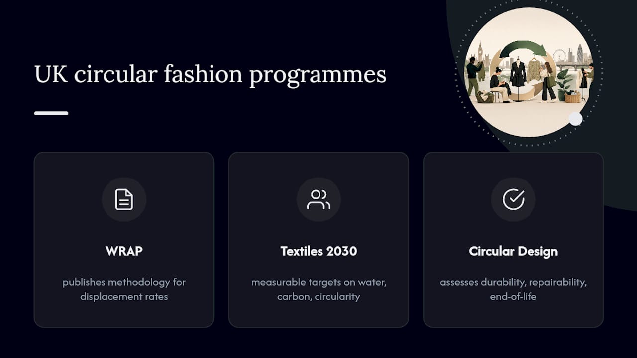 Diagram of UK circular fashion initiatives