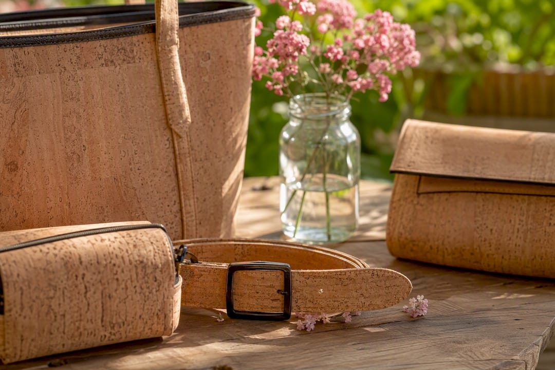 Cork fashion accessories texture close-up