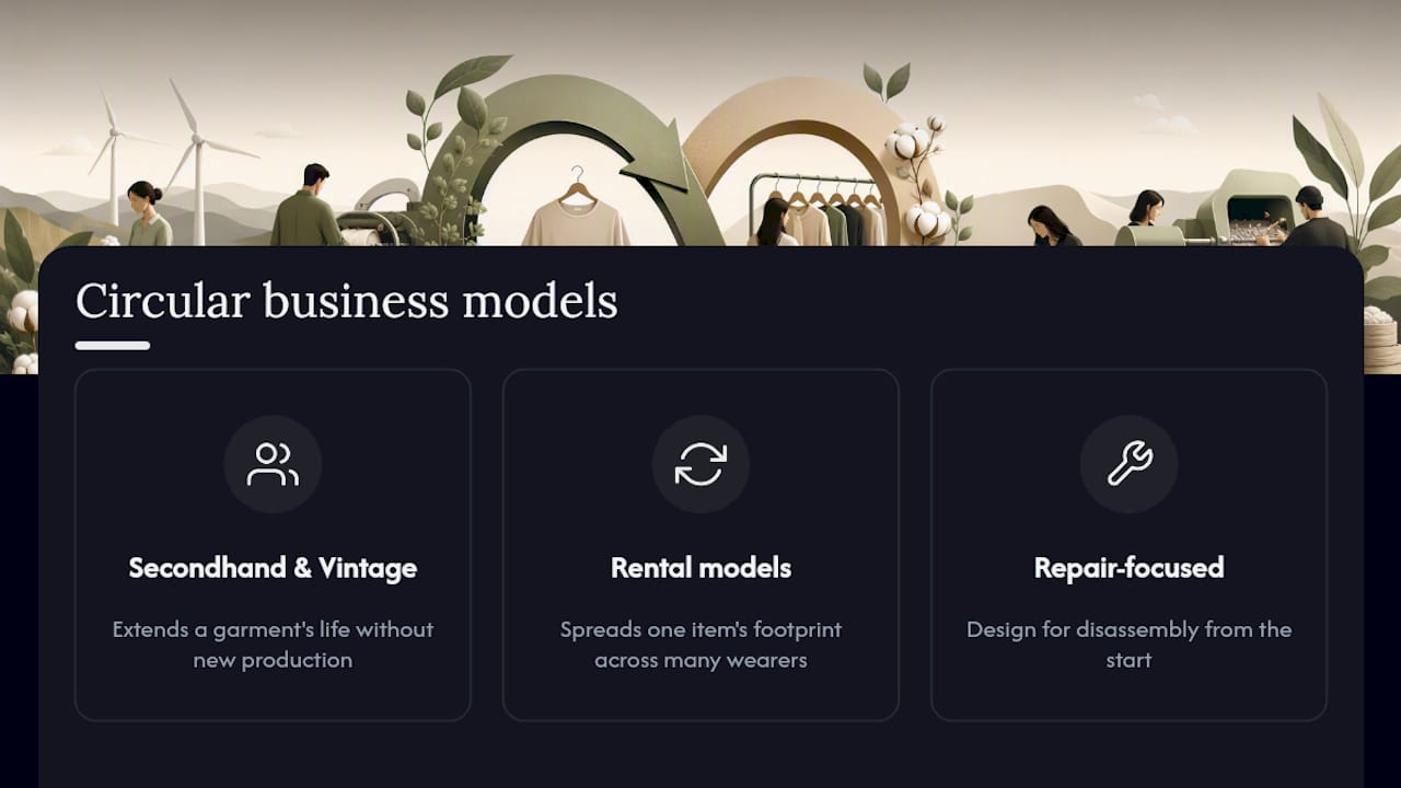 Diagram comparing circular fashion business models