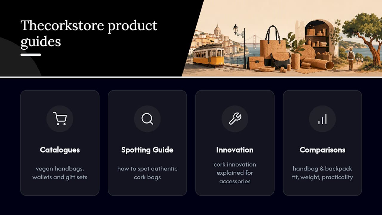 What Thecorkstore's product guides tell shoppers — overview diagram
