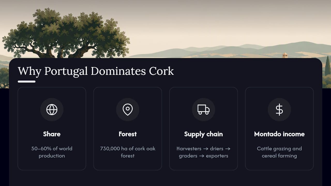 Portugal cork production and supply chain