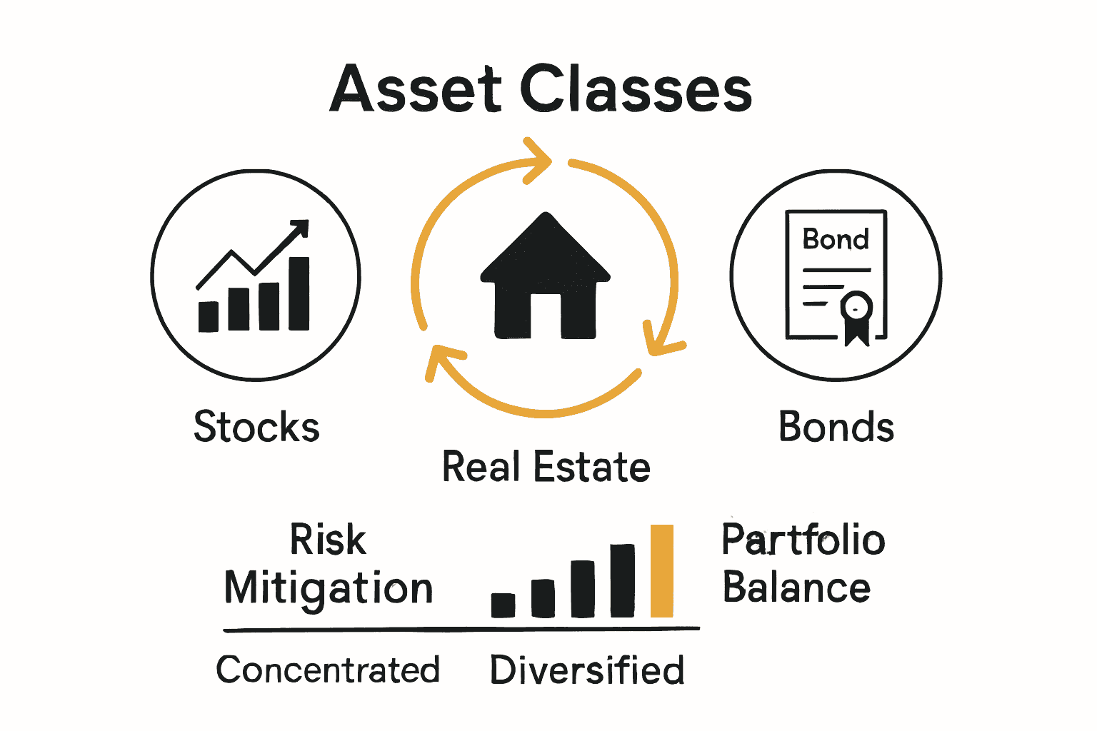 Wealth Diversification Explained: Essential Benefits and Strategies 2 Infographic comparing diversified portfolio risk to concentrated risk