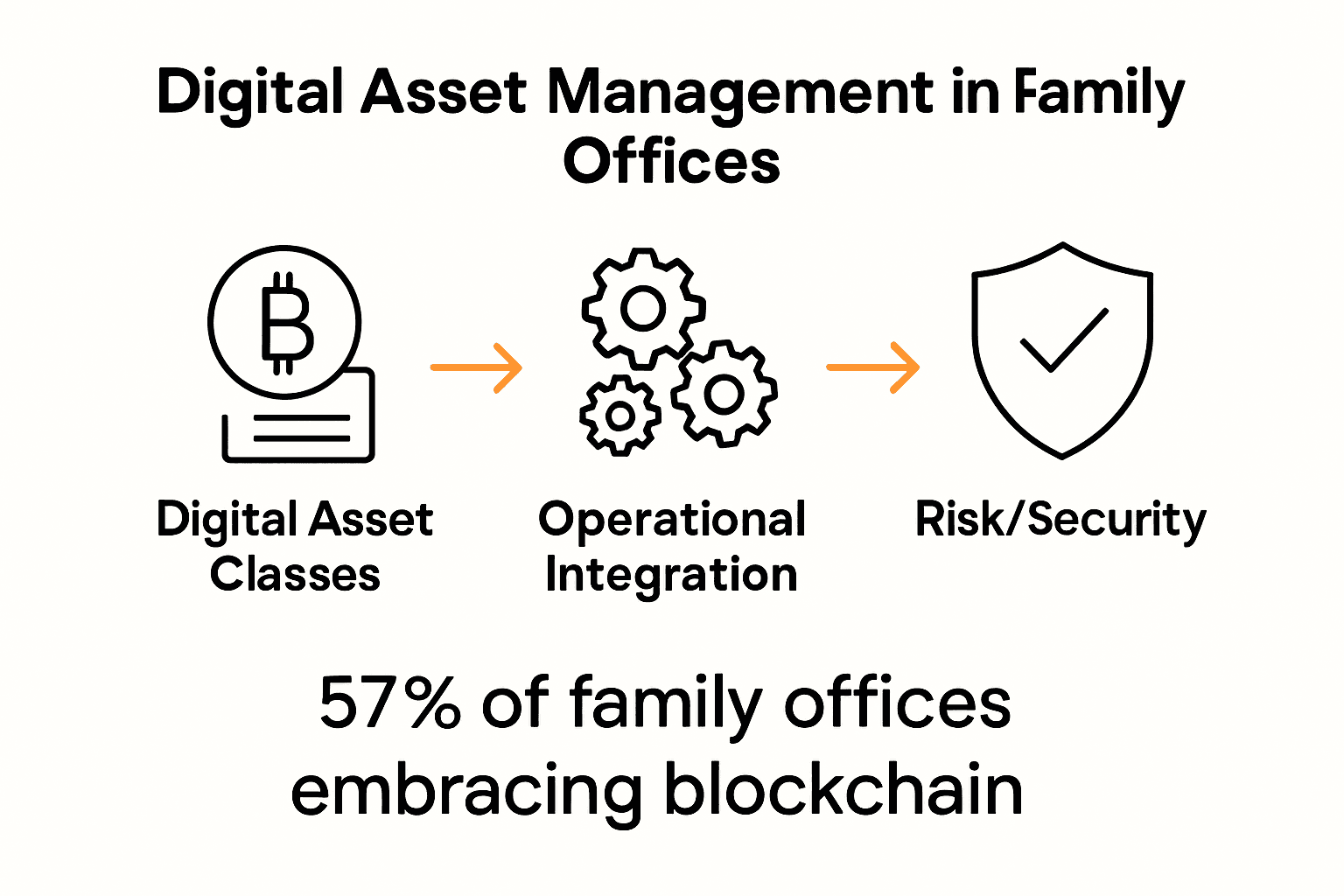 Infographic of digital asset management process steps for family offices