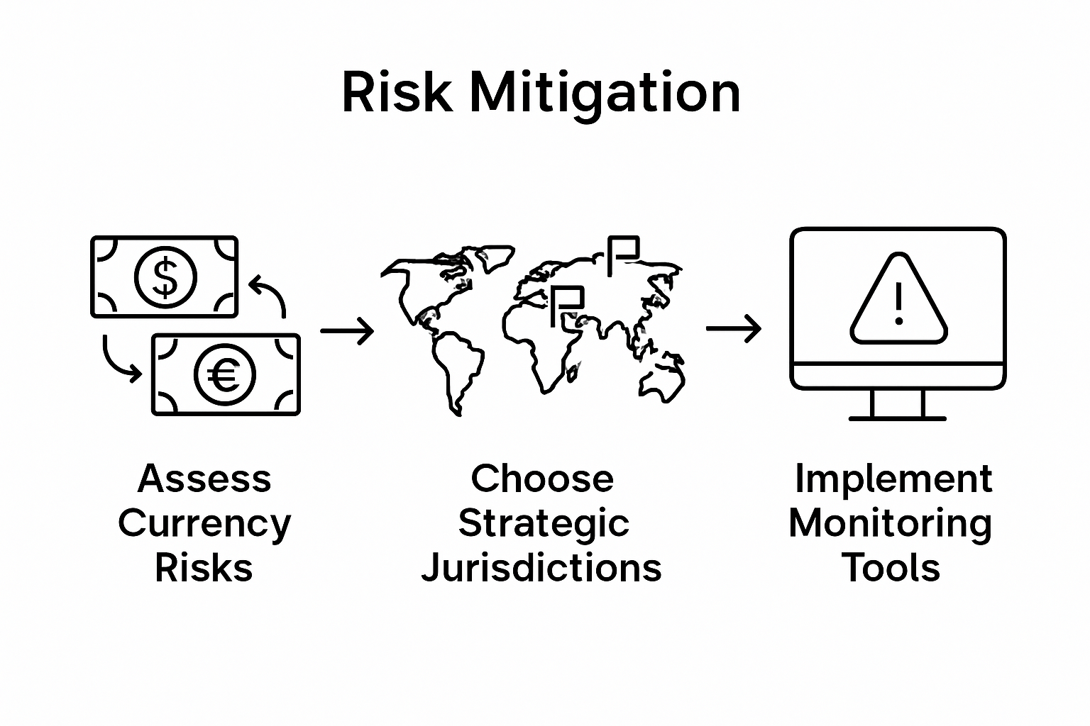 Infographic on steps in cross-border risk management