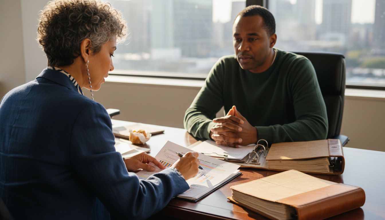 Financial advisor discusses wealth planning chart