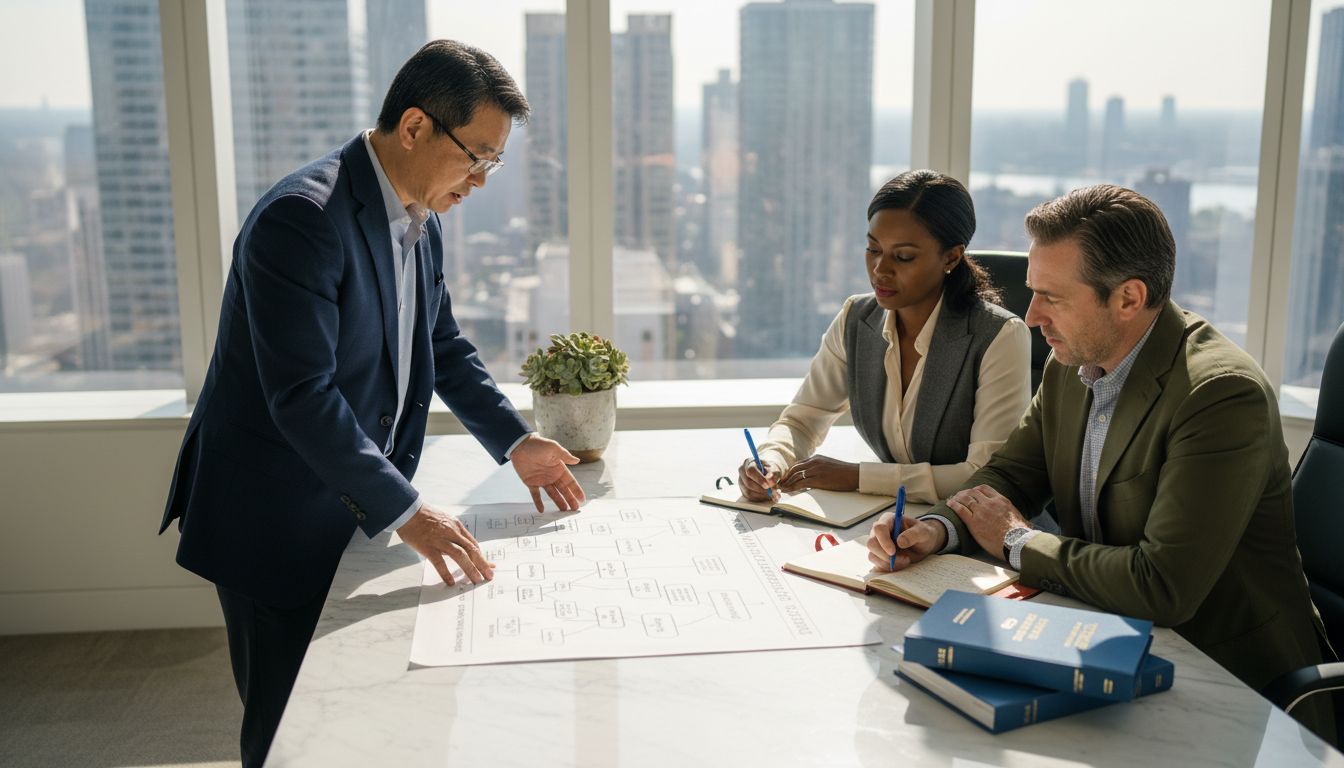 Legacy Planning: Securing Wealth and Family Values 1 Advisor explaining legacy chart to couple