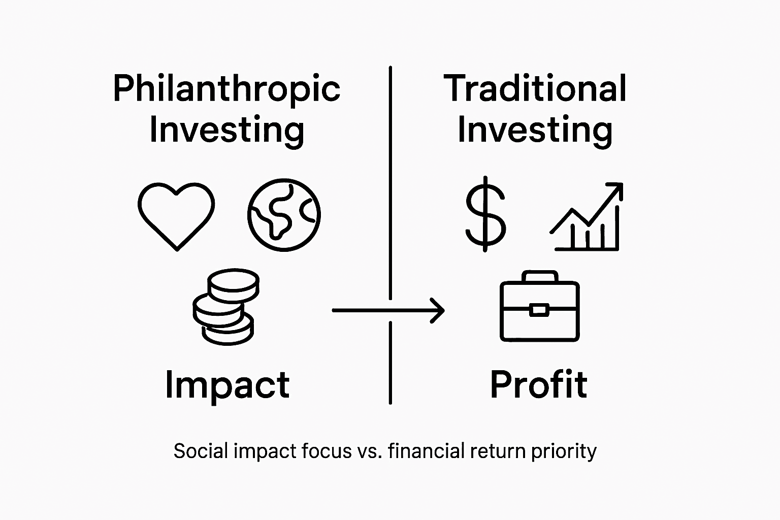 Philanthropic vs traditional investing comparison