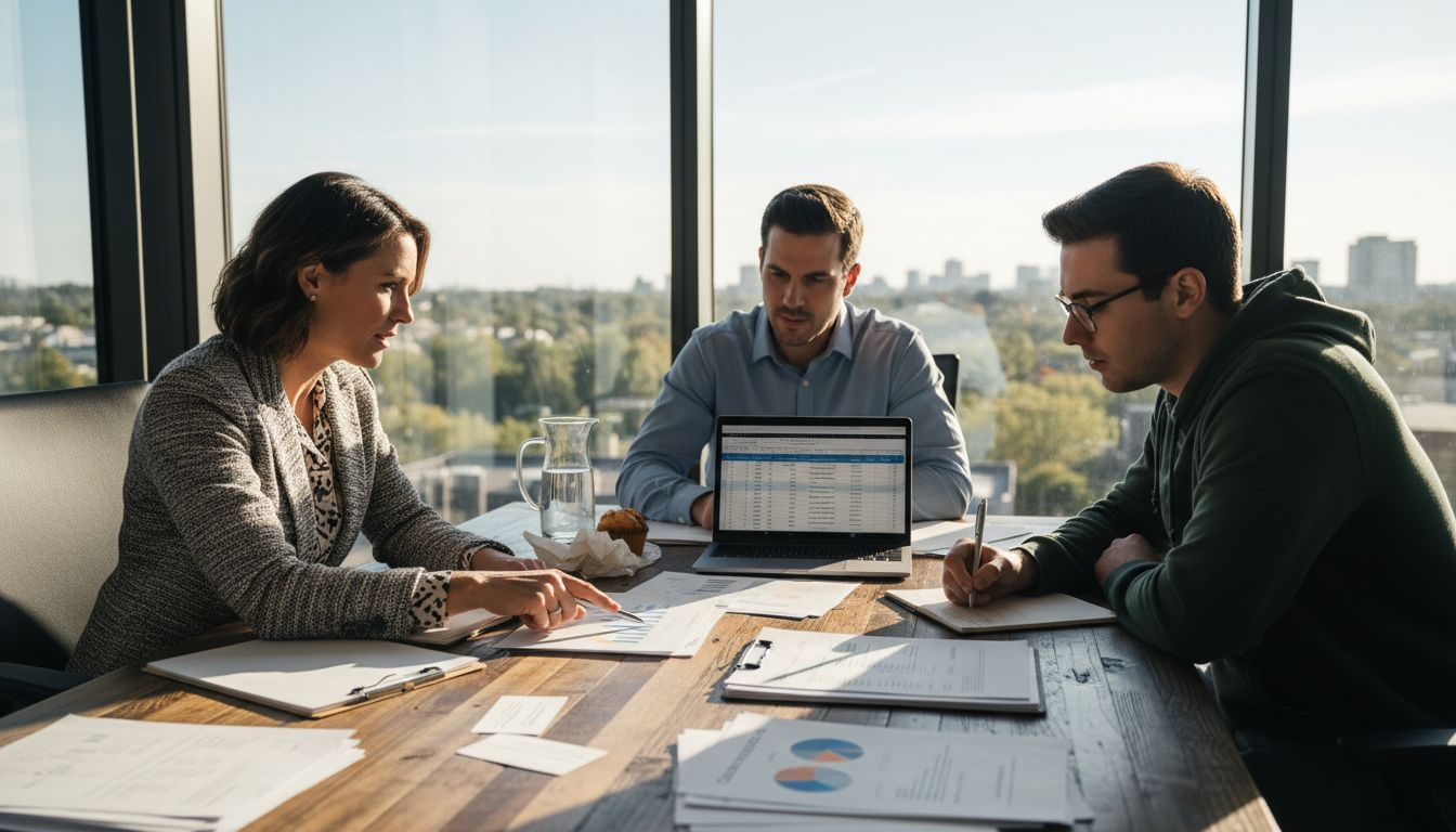 Family office team collaborating on risk process