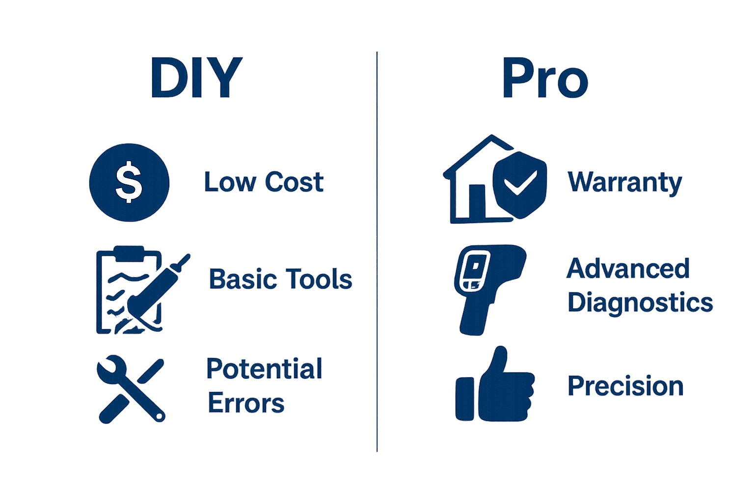 Infographic comparing DIY and professional window sealing on key aspects