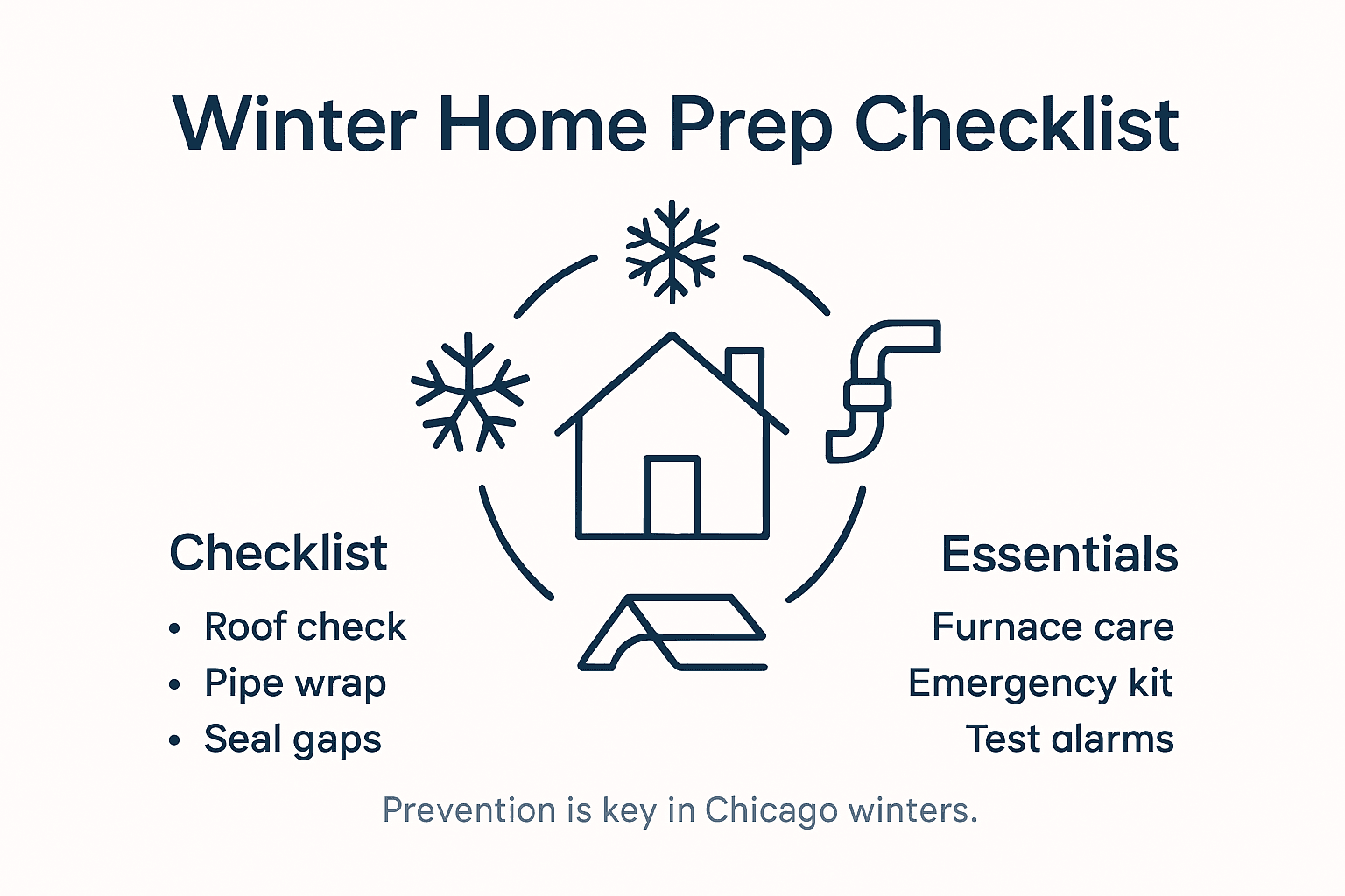 Infographic showing winter home maintenance checklist