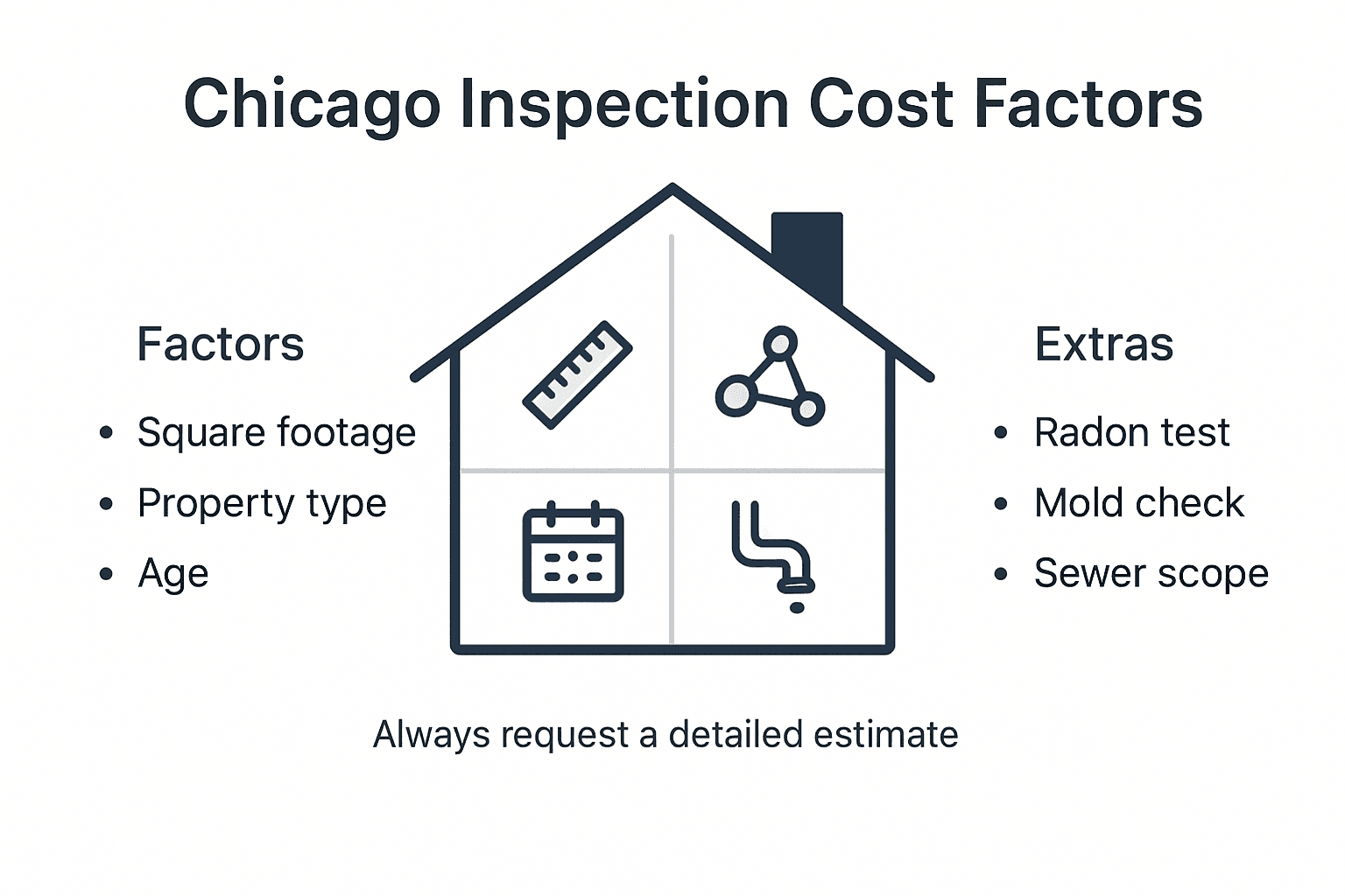Infographic on Chicago home inspection cost breakdown
