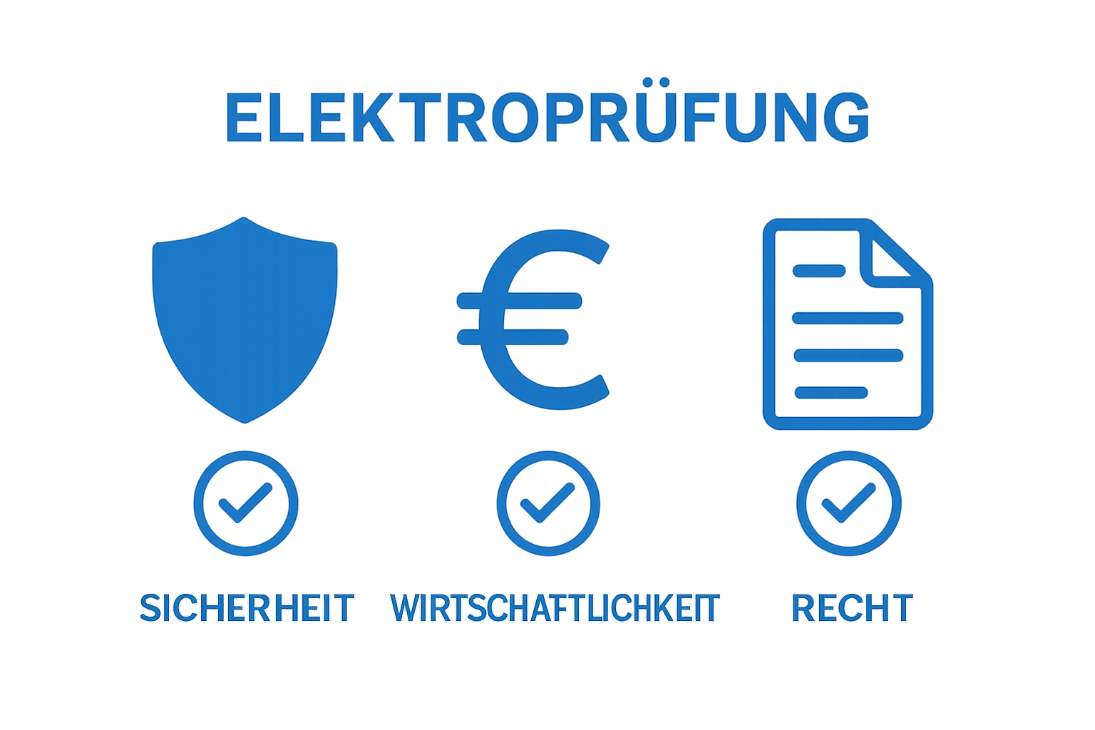 Three icons summarizing safety, economy, and compliance benefits of electrical maintenance intervals
