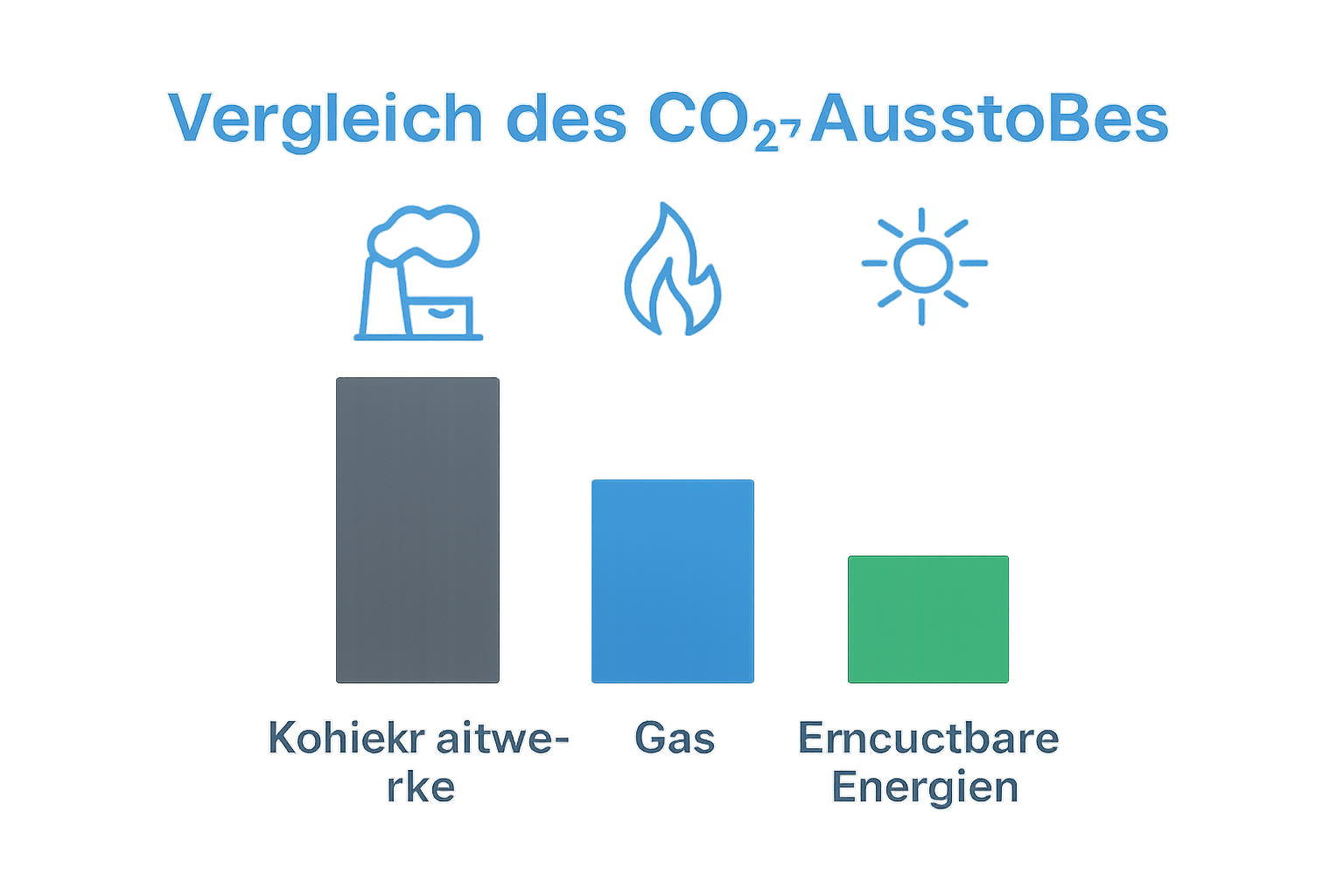 Elektrotechnik Trends 2025: Verständnis der Innovationen 1 Balkendiagramm vergleicht CO2 Emissionen von Kohle, Gas und erneuerbarer Energie