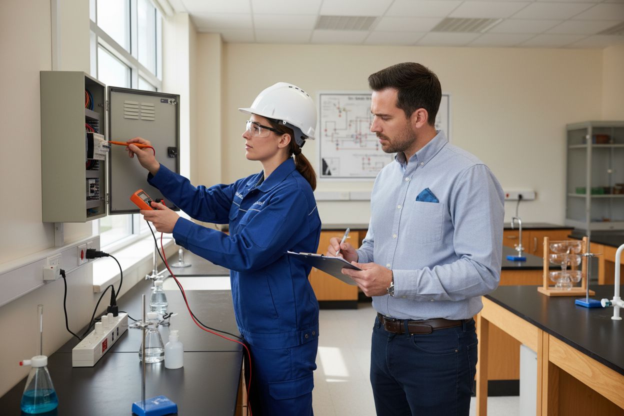 Schulraum Elektroinspektion Zusammenarbeit