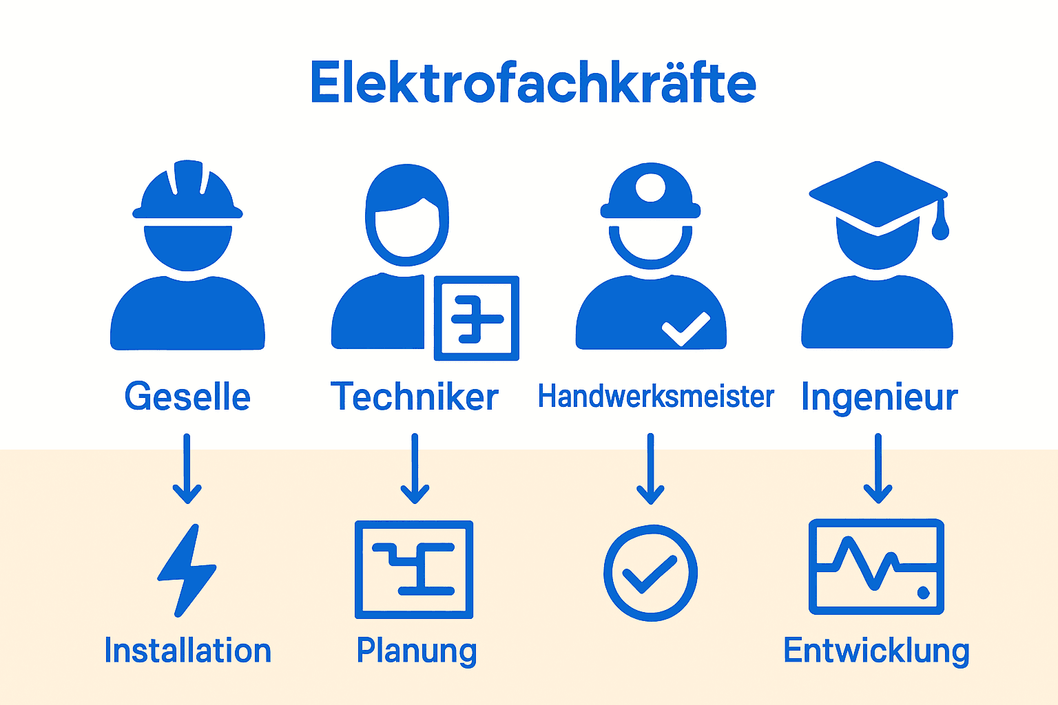 Infografik: Übersicht Ausbildungswege Elektrofachkräfte