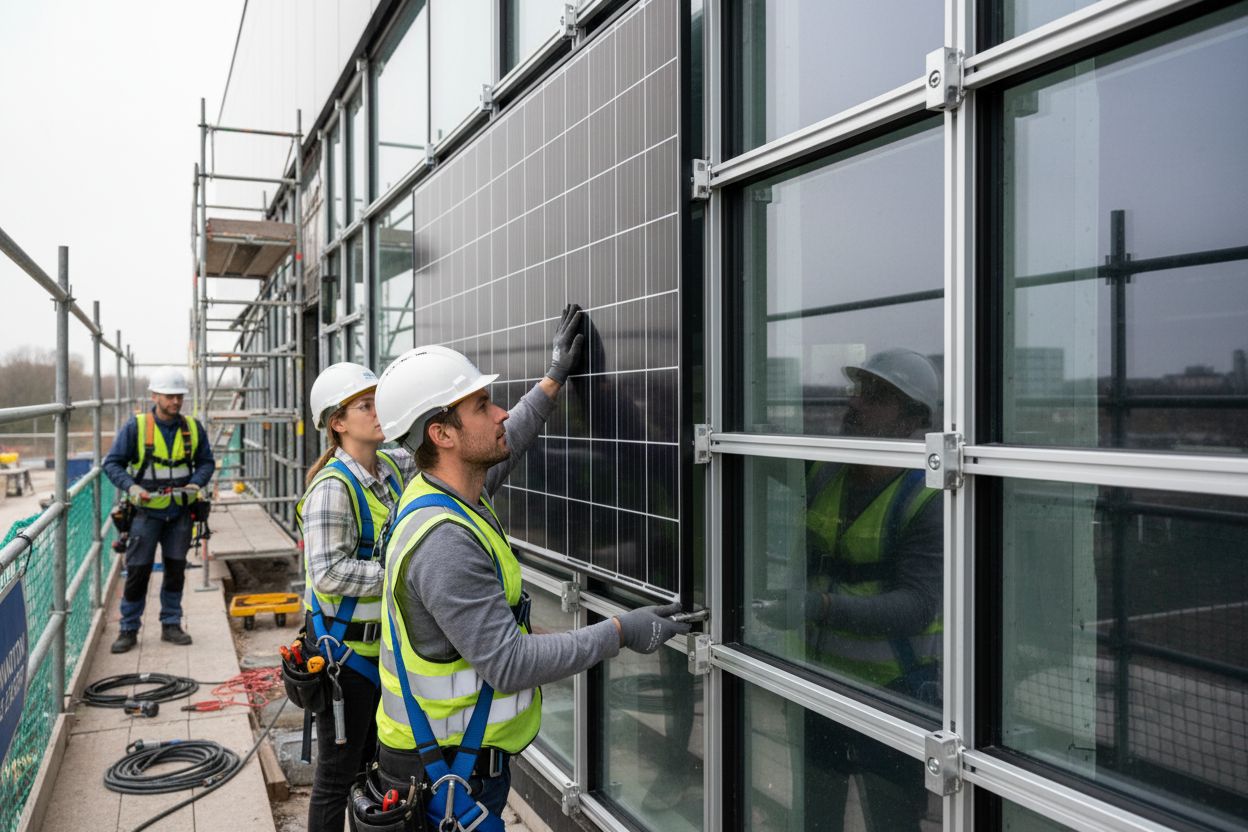 Fassaden-Photovoltaik Montage