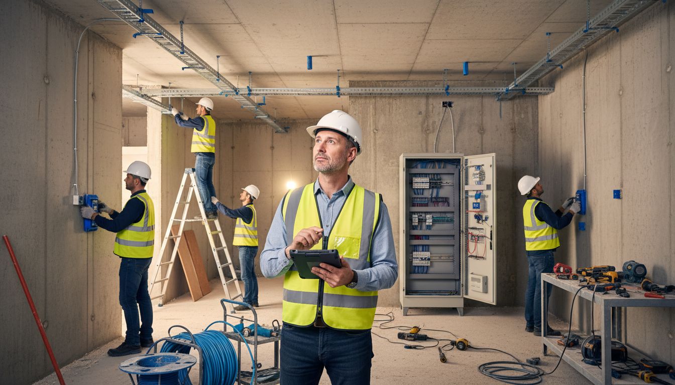 elektroinstallation baustelle team