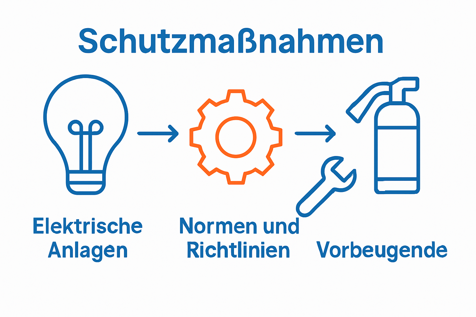 Infografik zu vorbeugenden und abwehrenden Brandschutzmaßnahmen
