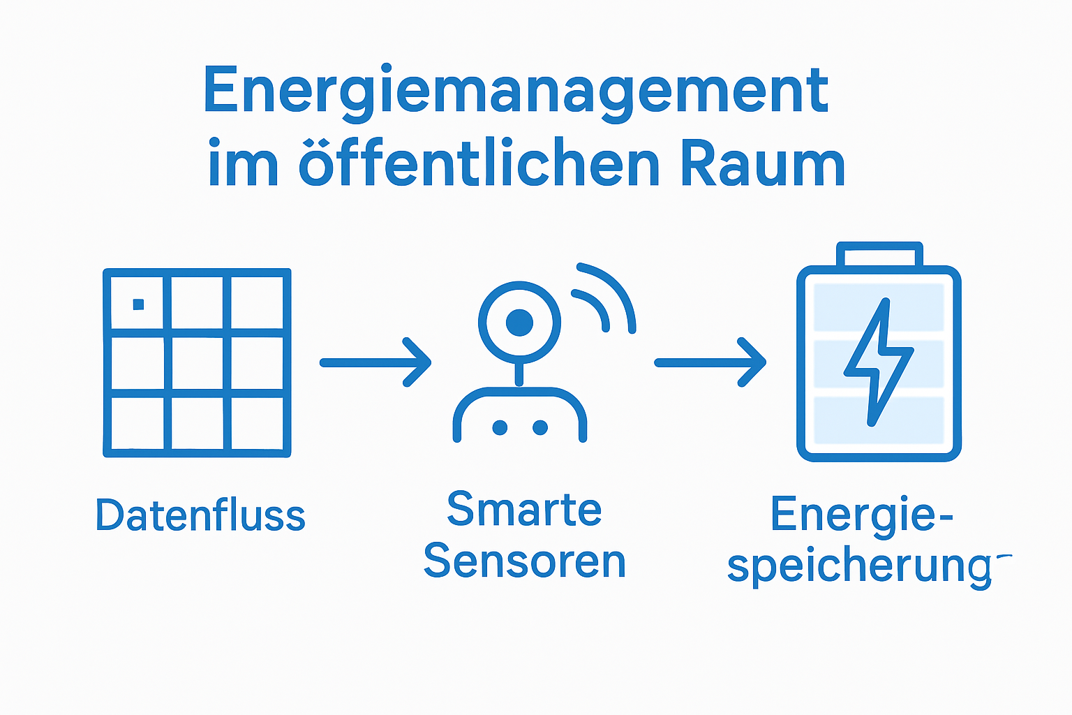 Rolle der Elektrotechnik im öffentlichen Raum – Chancen und Herausforderungen 2 Infographic showing smart public energy management flow