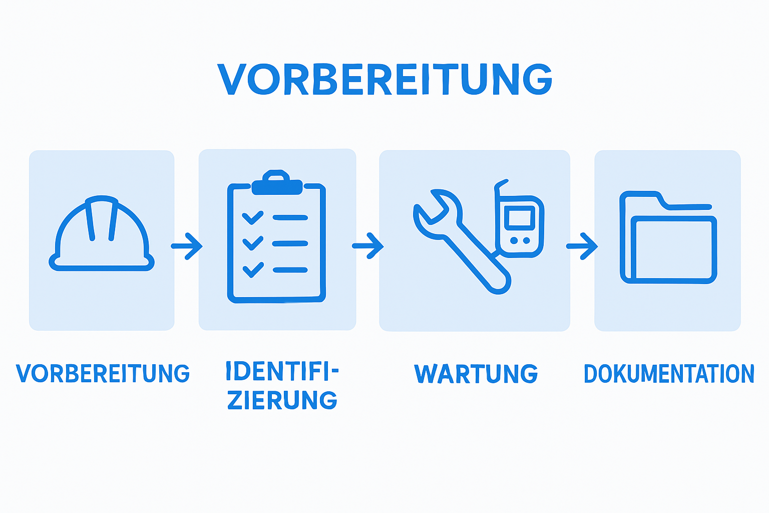 Wartung elektrische Anlagen Workflow: Sicher und effizient umsetzen 2 Infografik Wartungsprozess elektrischer Anlagen